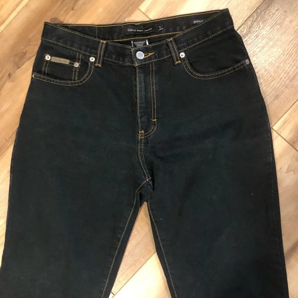 Calvin Klein Jeans Dark Blue Wash Boot Cut Size 8   32" Length - Picture 13 of 14